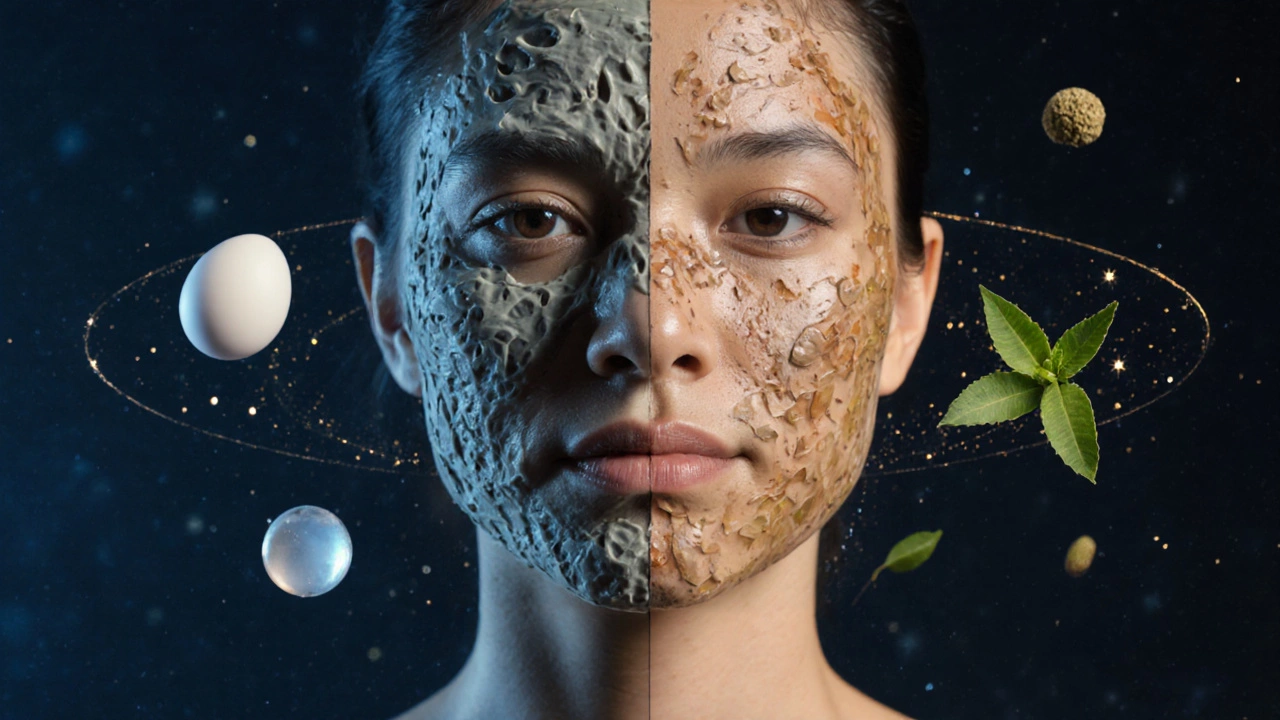 Сравнение лица до и после регулярного использования домашних масок для подтяжки.