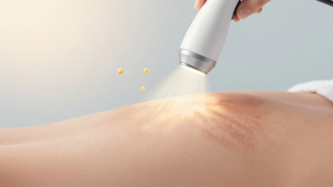 Широкополосный свет IPL осветляет поверхностные веснушки, не затрагивая глубокую пигментацию.