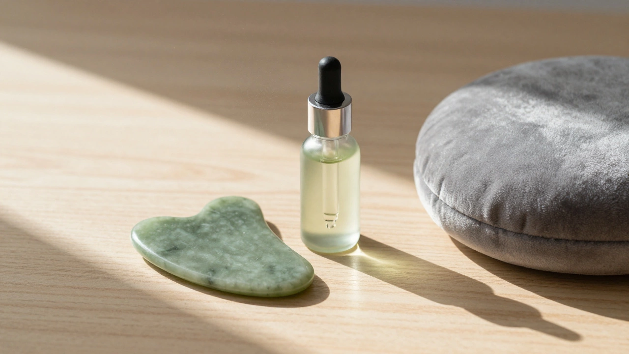 Средства для домашнего ухода за лицом на дереве.