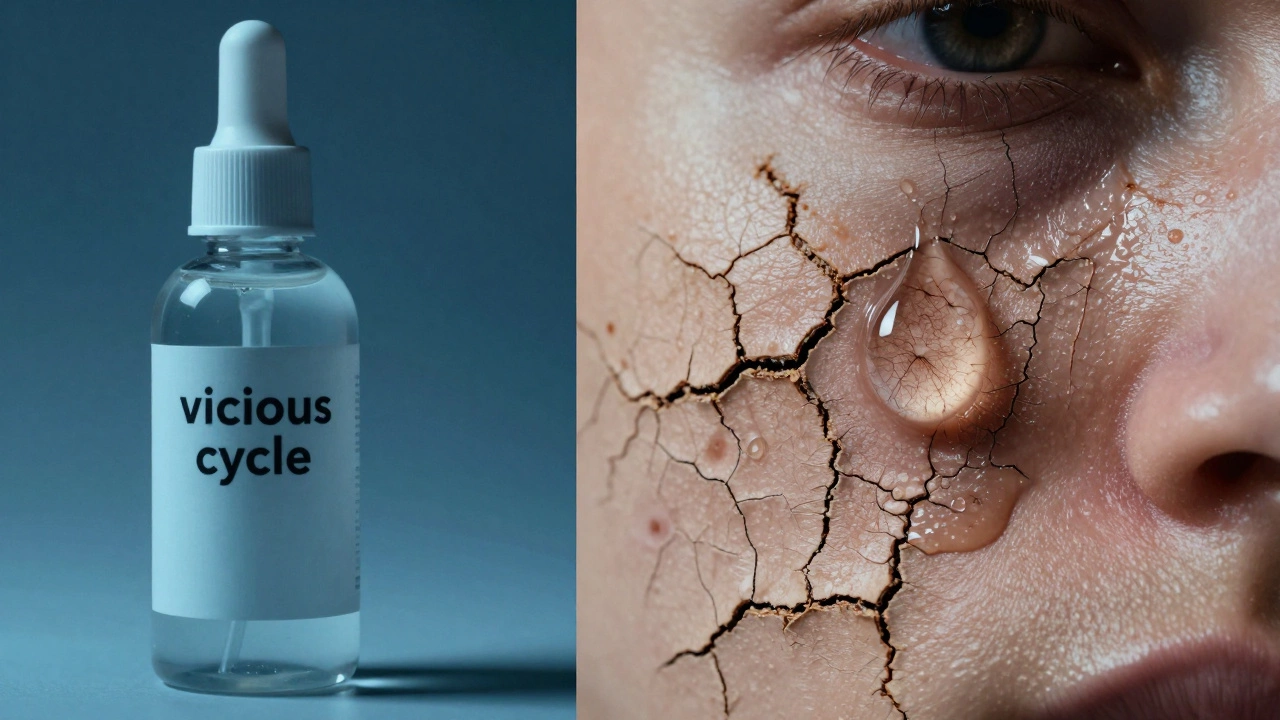 Концептуальное изображение пересушенной кожи и избытка кожного жира