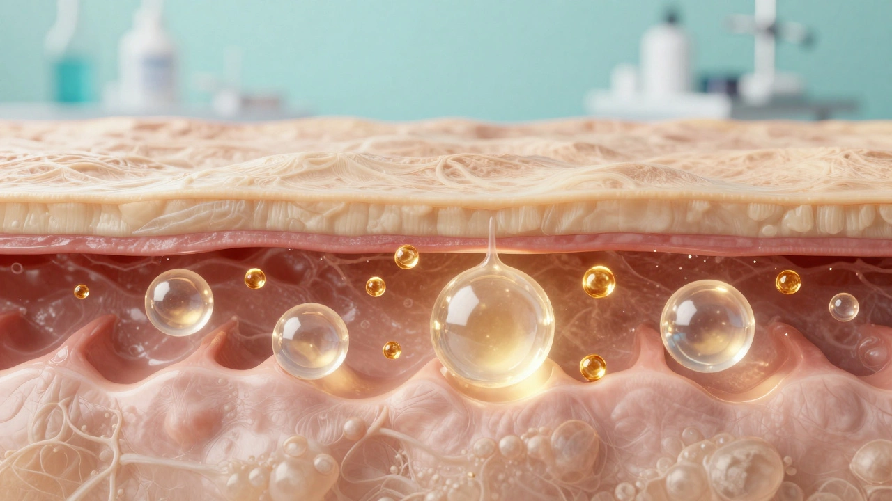 Концептуальное изображение процесса глубокого увлажнения и восстановления кожи